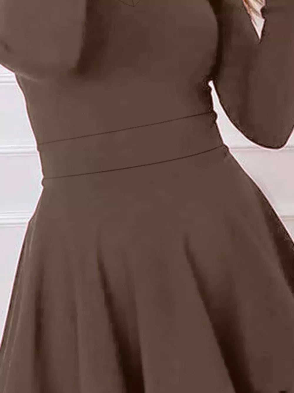 V-Neck Long Sleeve Layered Ruffle Mini Dress - Navy