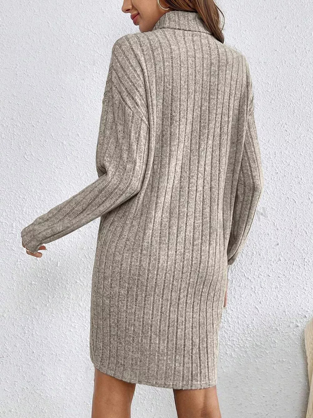 Turtleneck Ribbed Knit Dress product image 5
