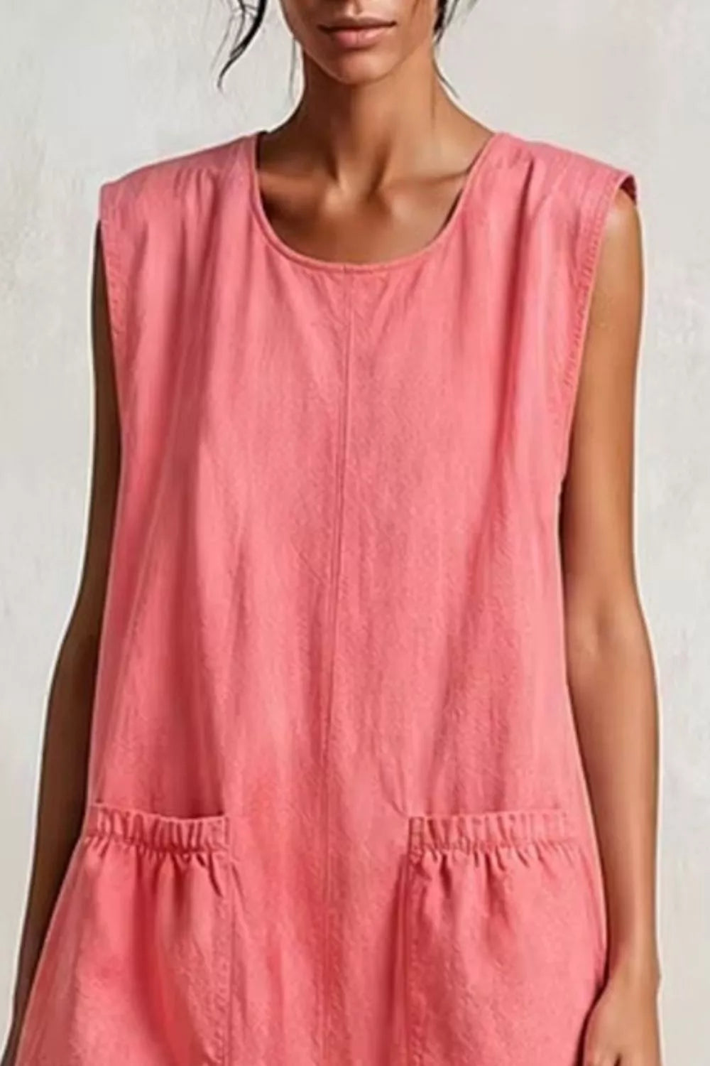 Full Size Ruffled Hem Sleeveless Mini Dress Plus Size - Light Blue